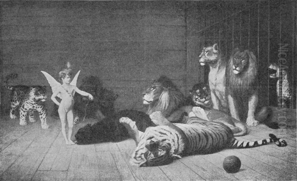 Cupid tames predators Oil Painting by Jean-Leon Gerome