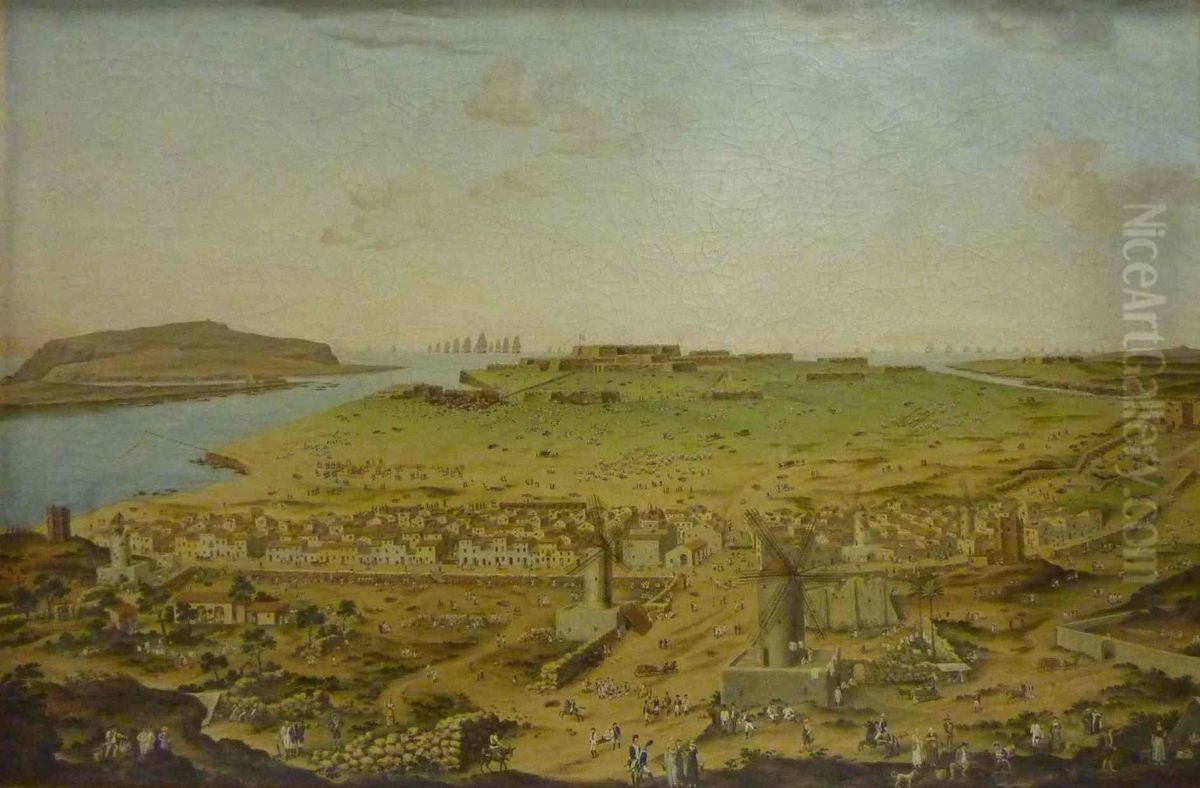 Prise du Fort Saint-Philippe a Mahon, 1756 Oil Painting by Joseph Chiesa