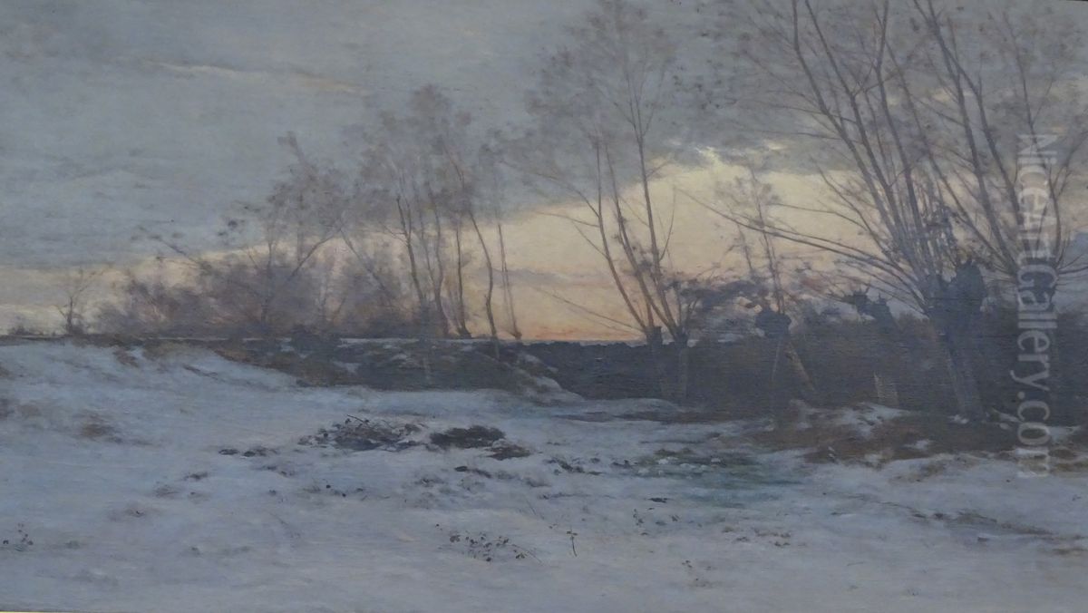 La premiere neige Oil Painting by Laurent Guetal