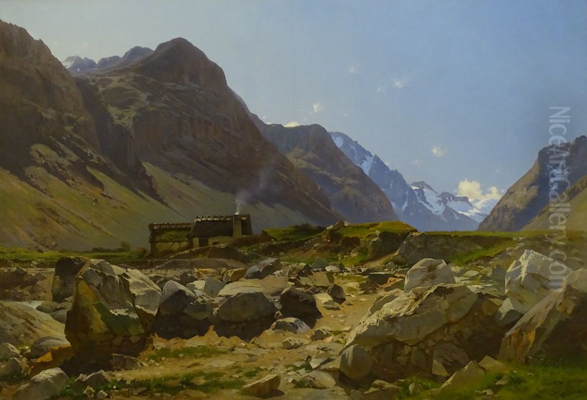 La Vallee de la Pilatte (Isere) Oil Painting by Laurent Guetal