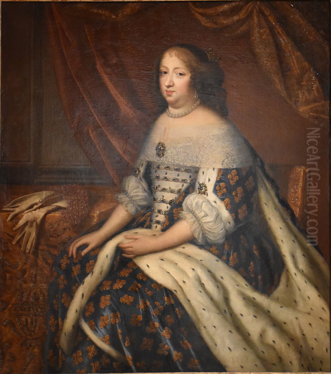Anne of Austria, Queen of France Oil Painting by Henri and Charles Beaubrun