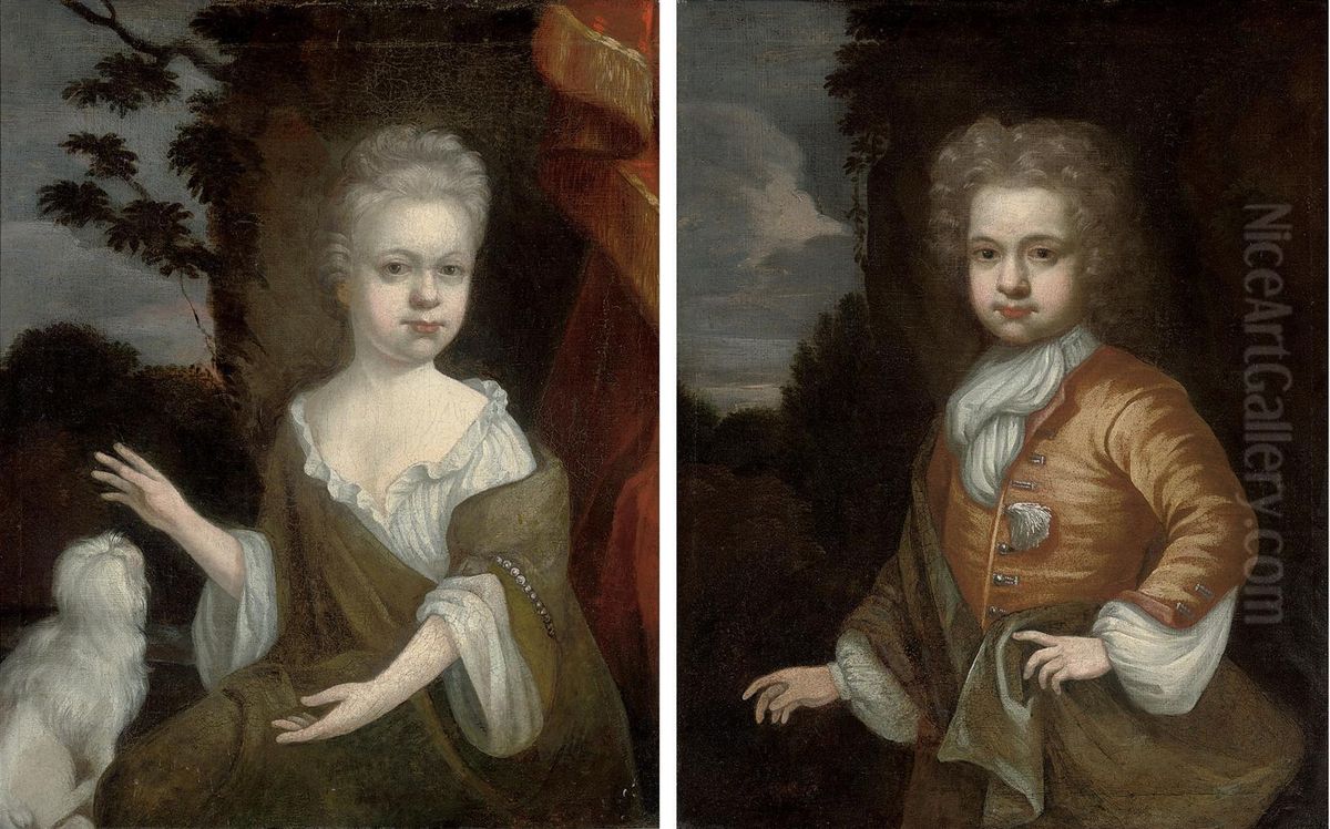 Portrait Of A Young Boy Oil Painting by Edward Byng