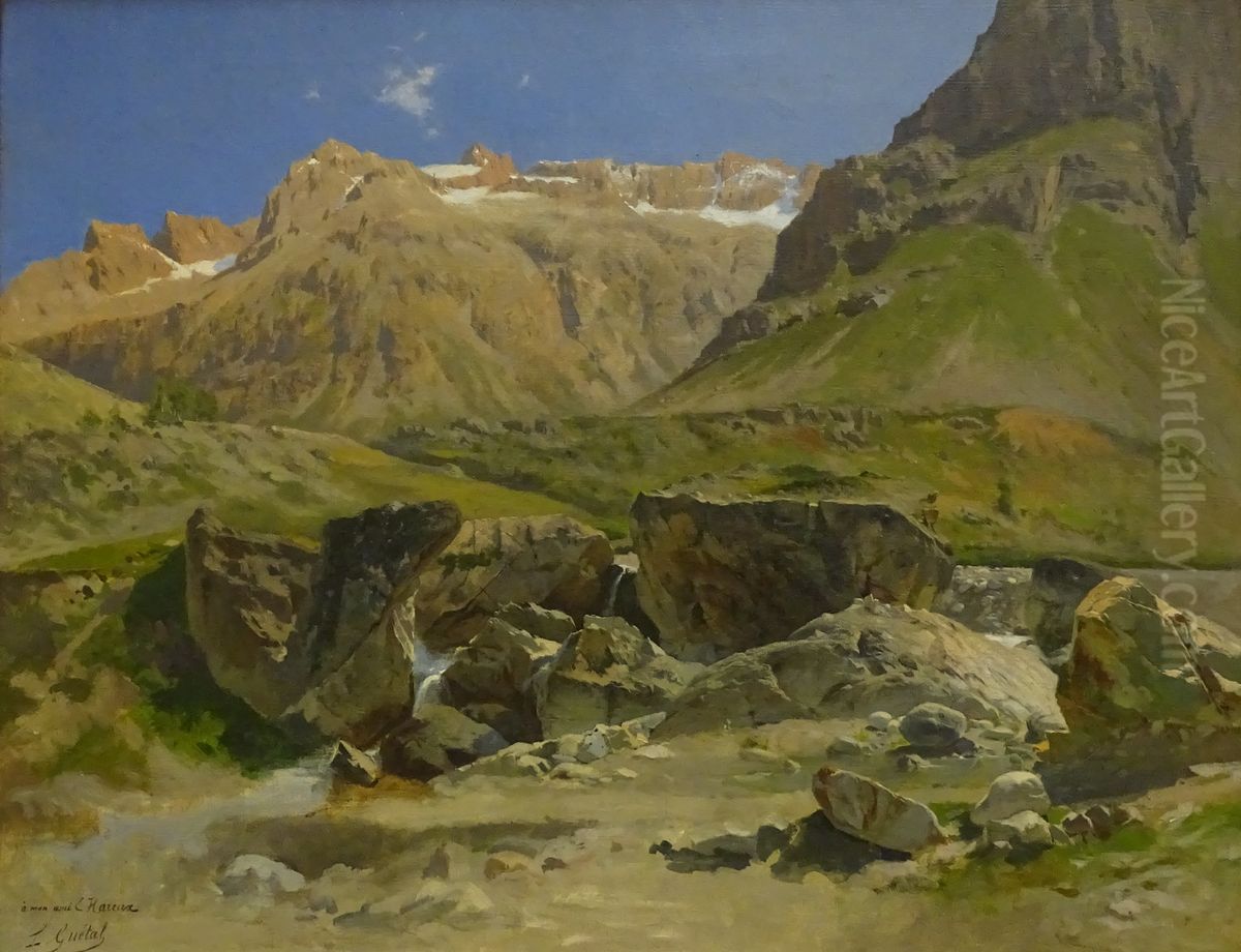 Rochers a La Berarde. Etude Oil Painting by Laurent Guetal