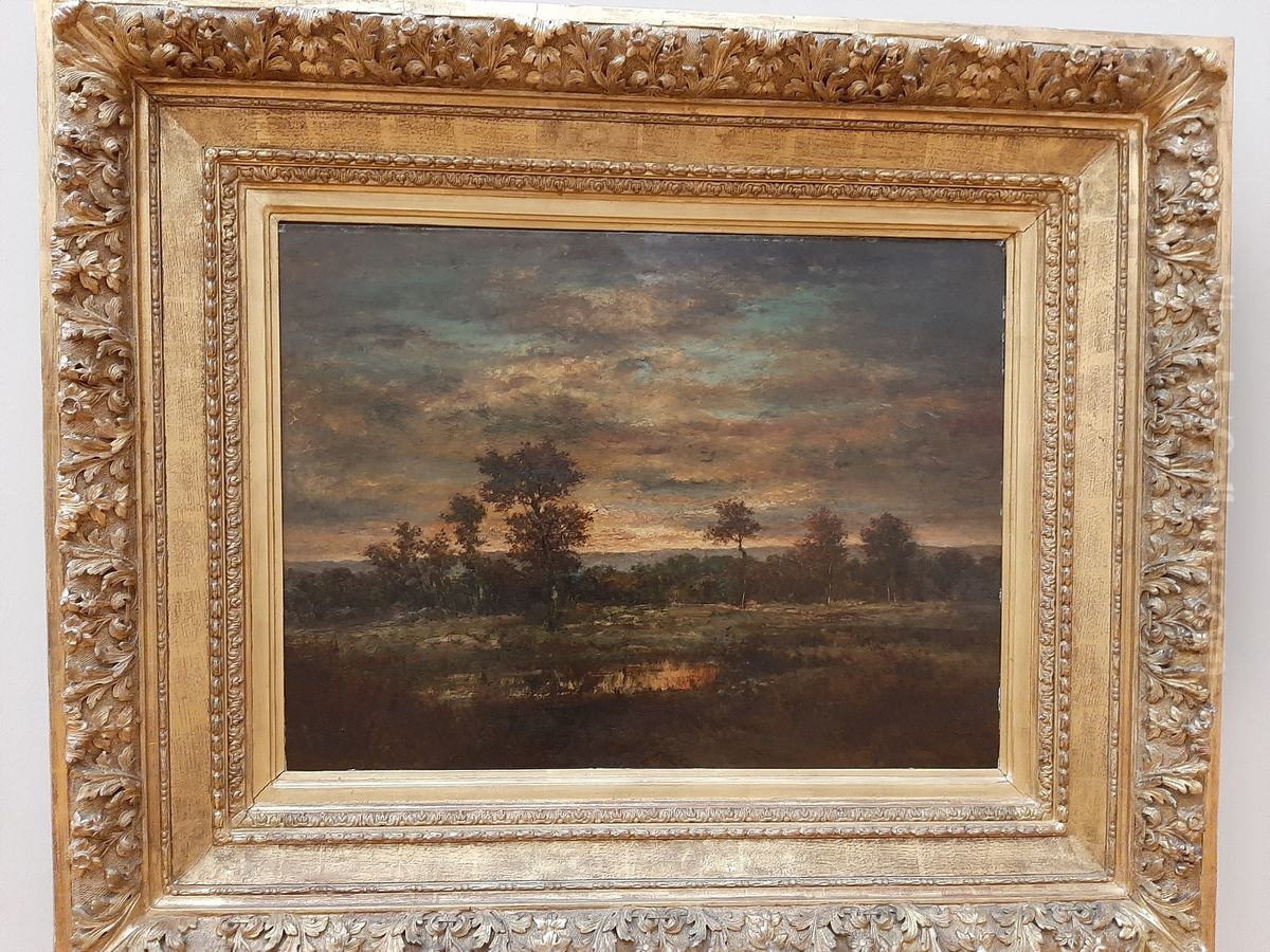 Mare et lisiere de bois Oil Painting by Theodore Rousseau