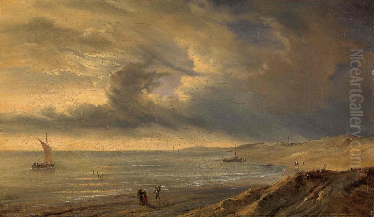 Cote a maree basse Oil Painting by Theodore Gudin
