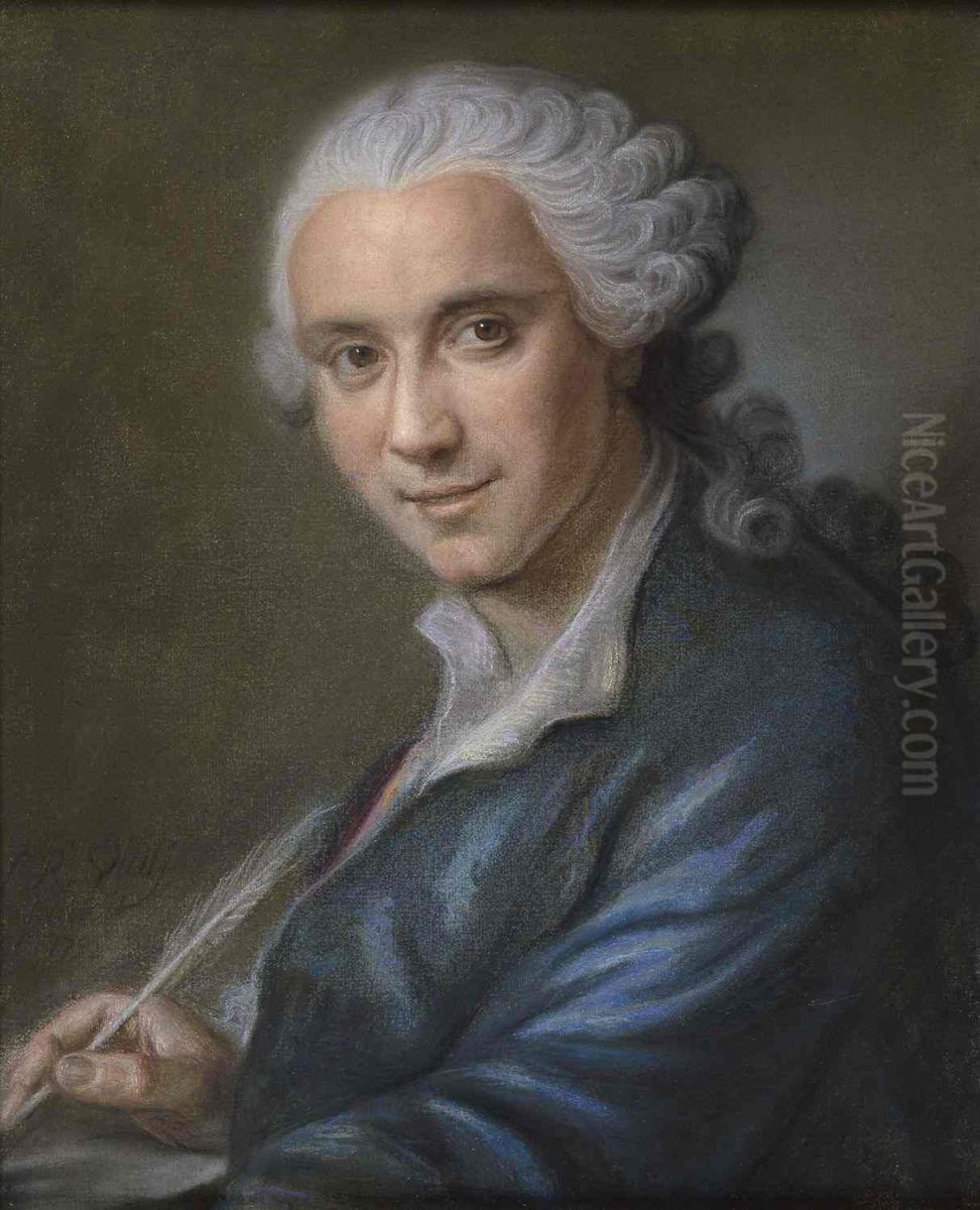 Portrait presume de Joseph Vernet (1714-1789) Oil Painting by Louis Rene Vialy