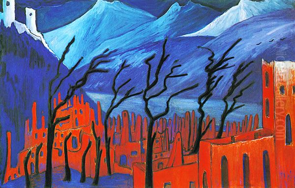 Rote Stadt Oil Painting by Marianne von Werefkin