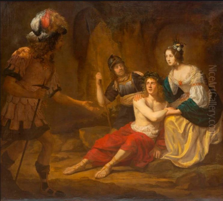 Granida and Daifilo discovered by soldiers Oil Painting by Gerard van der Kuijl