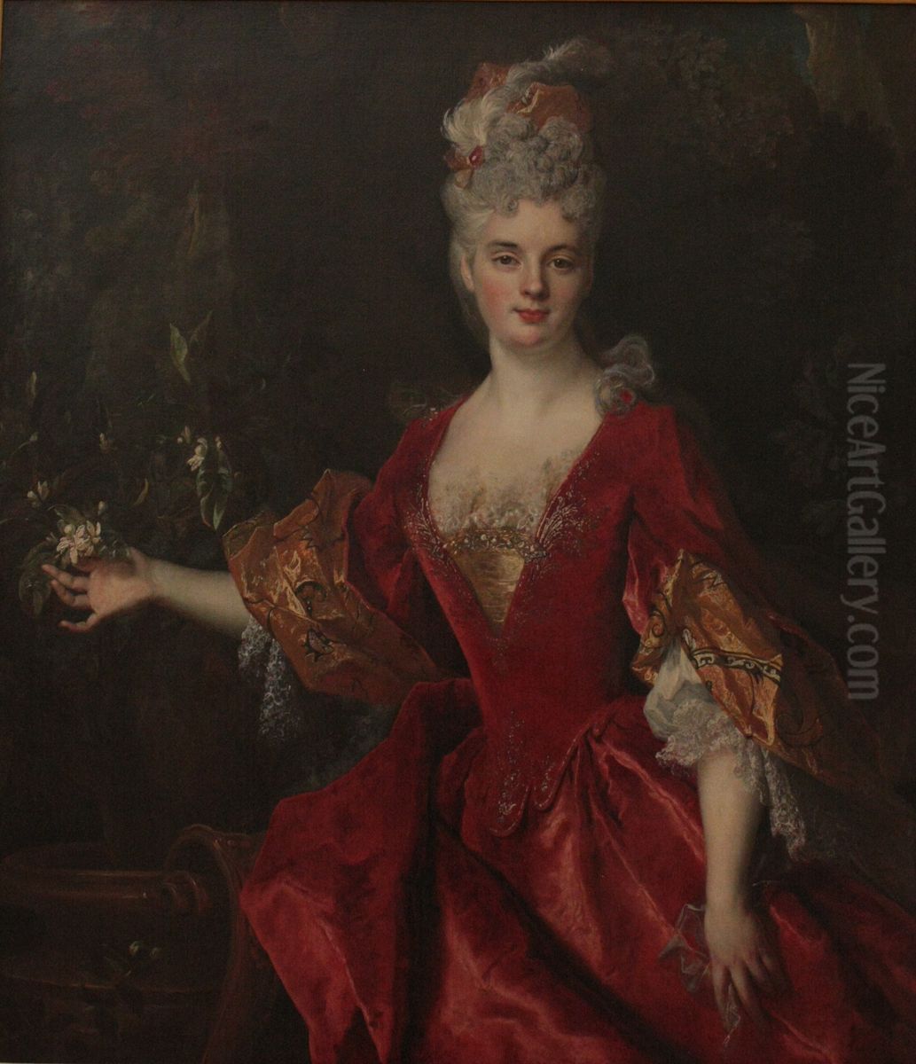 Portrait de jeune femme, dite Elisabeth de Beauharnais Oil Painting by Nicolas de Largilliere