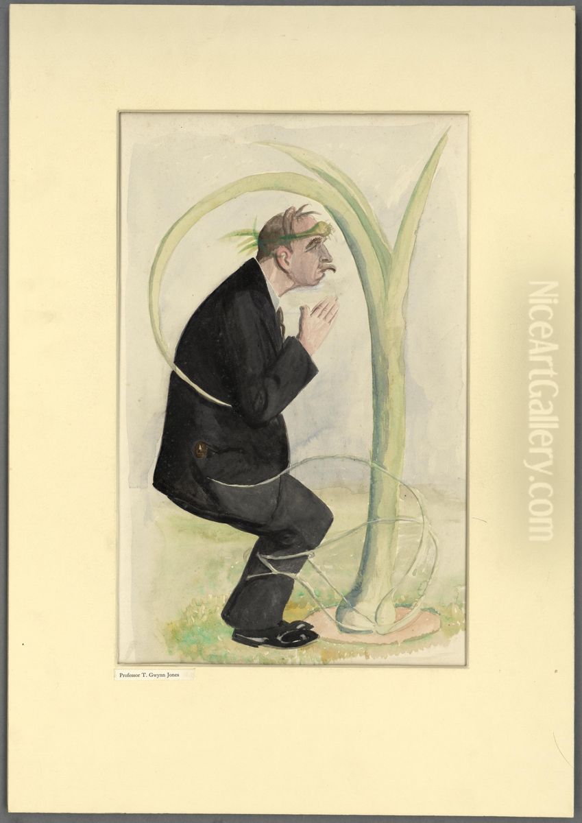 Professor T. Gwynn Jones Oil Painting by Howard Lloyd Roberts