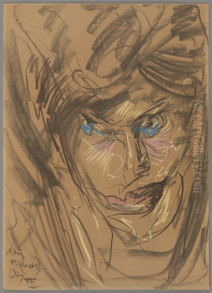 A portrait of Aniela Zagorska Oil Painting by Stanislaw Ignacy Witkiewicz (Witkacy)