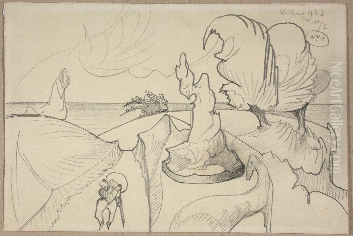 Krajobraz fantastyczny Oil Painting by Stanislaw Ignacy Witkiewicz (Witkacy)