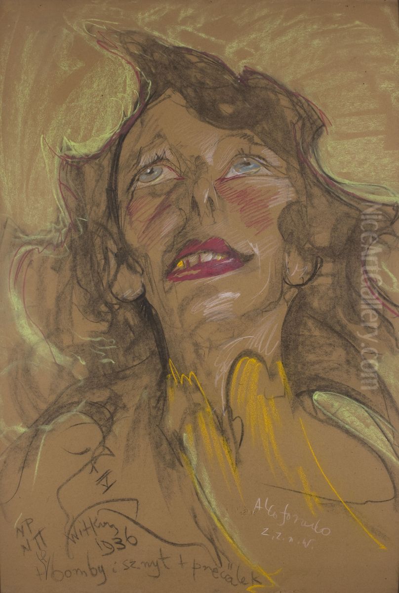 Portrait of Zofia Szumanowa nee Szczepanowska Oil Painting by Stanislaw Ignacy Witkiewicz (Witkacy)