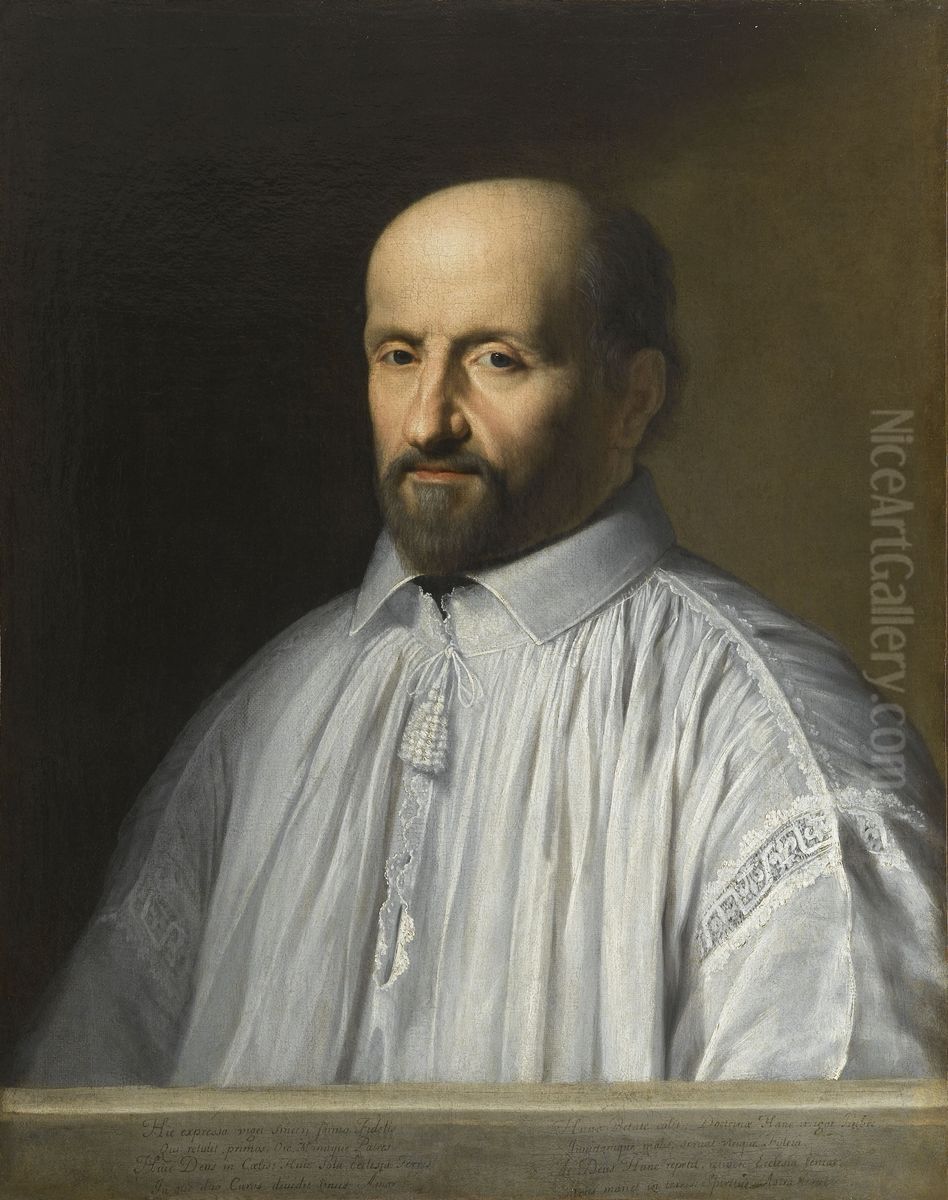Jean Duvergier de Hauranne (1581-1643), abbot of Saint-Cyran Oil Painting by Philippe de Champaigne