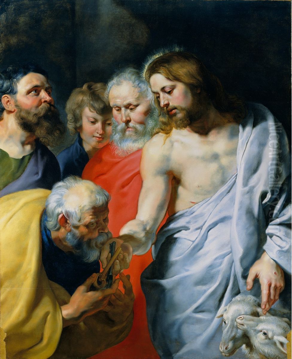 Christ's Charge to Peter Oil Painting by (studio of) Rubens, Peter Paul
