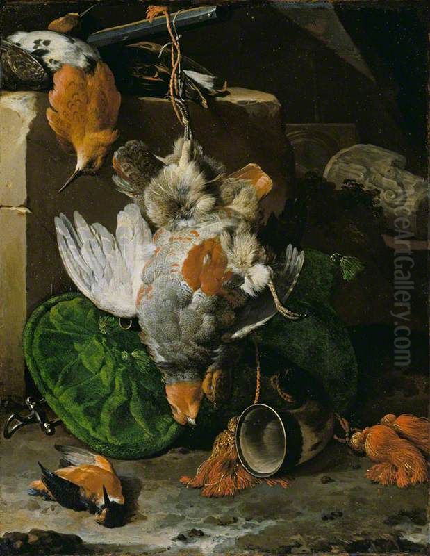 Dead Bird Oil Painting by Melchior D'Hondecoeter