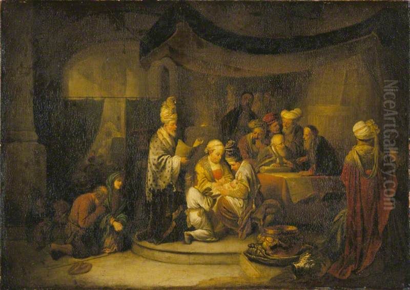 The Circumcision Oil Painting by Christian Wilhelm Ernst Dietrich