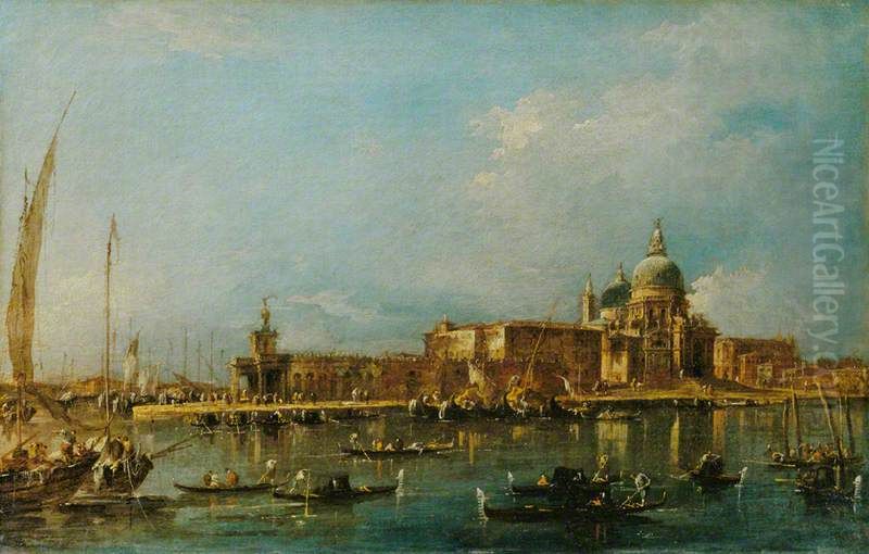 the Dogana with Santa Maria della Salute Oil Painting by Francesco Guardi