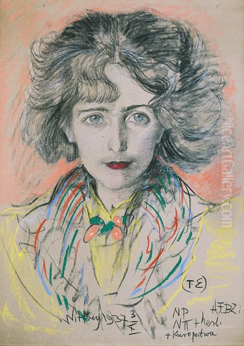 Portret Bronislawy Wlodarskiej Litauerowej Oil Painting by Stanislaw Ignacy Witkiewicz (Witkacy)