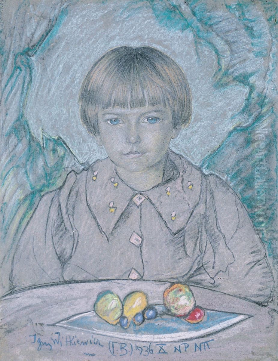 Portrait of Ewa Jasinska Oil Painting by Stanislaw Ignacy Witkiewicz (Witkacy)