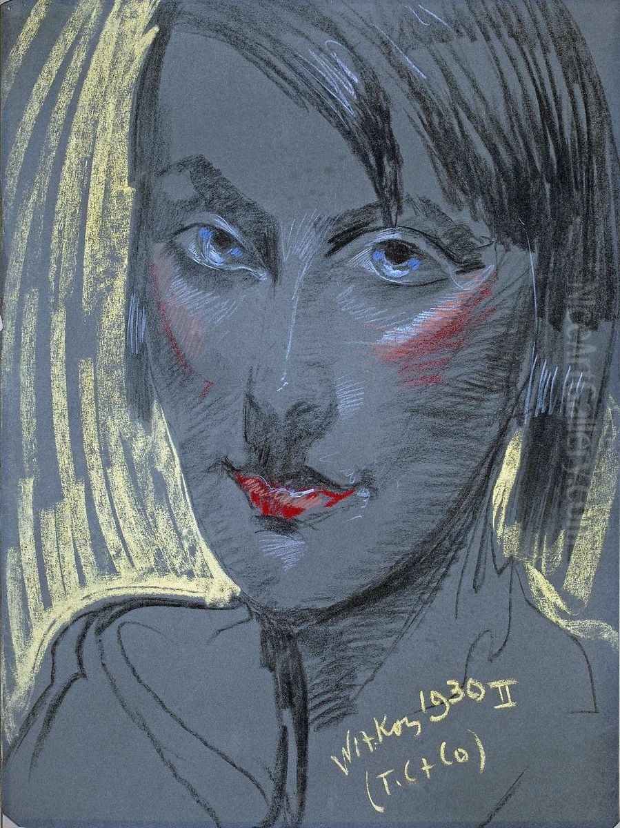 Portret Felicji Turowskiej Oil Painting by Stanislaw Ignacy Witkiewicz (Witkacy)