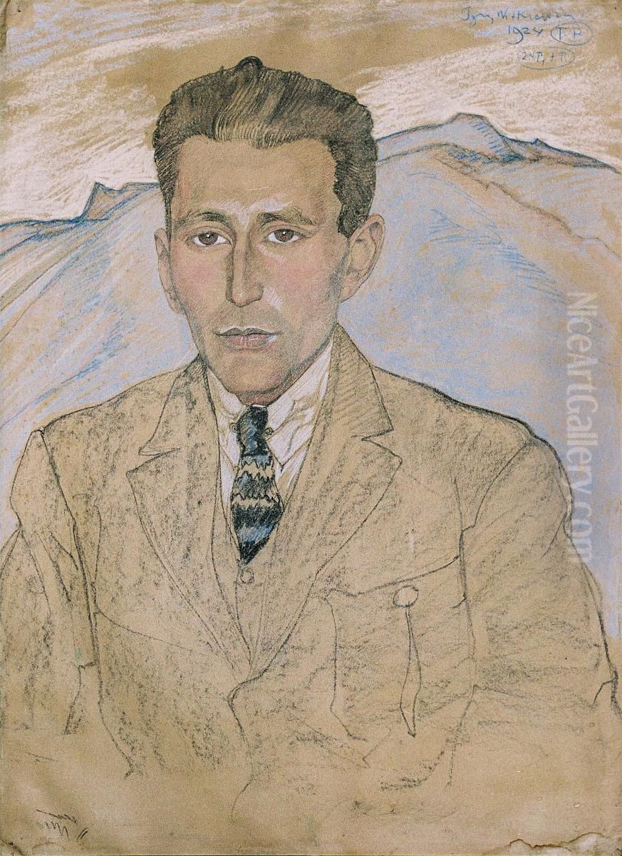 Portrait of Hugo Grossman Oil Painting by Stanislaw Ignacy Witkiewicz (Witkacy)