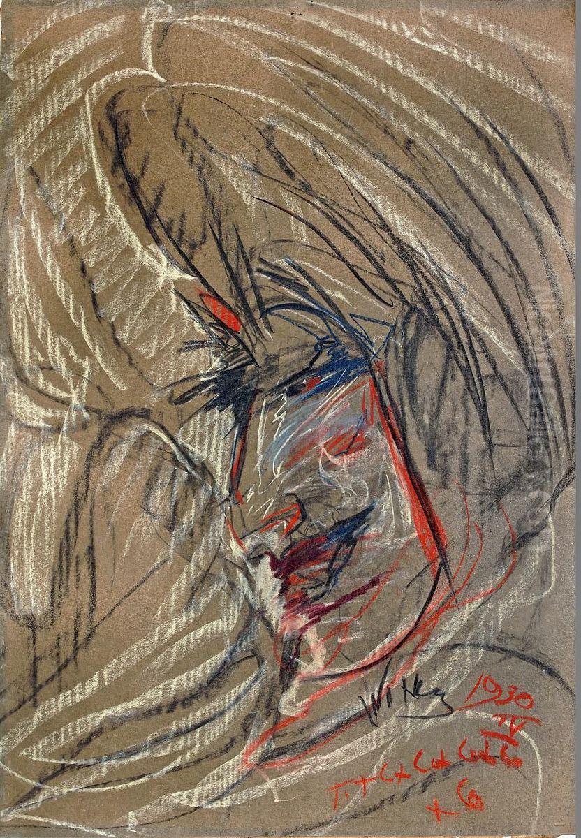 Portret Janiny Turowskiej-Leszczynskiej Oil Painting by Stanislaw Ignacy Witkiewicz (Witkacy)