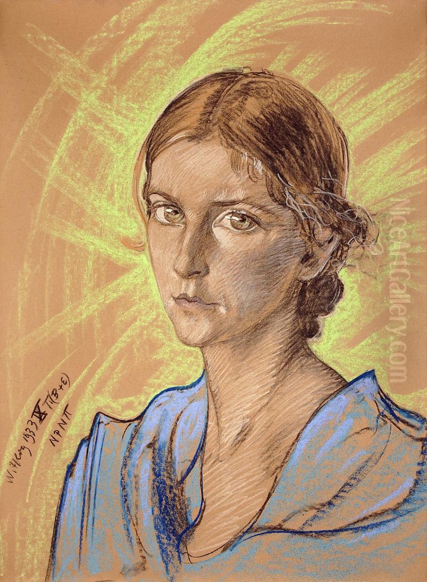 Portret Krystyny Glogowskiej Oil Painting by Stanislaw Ignacy Witkiewicz (Witkacy)