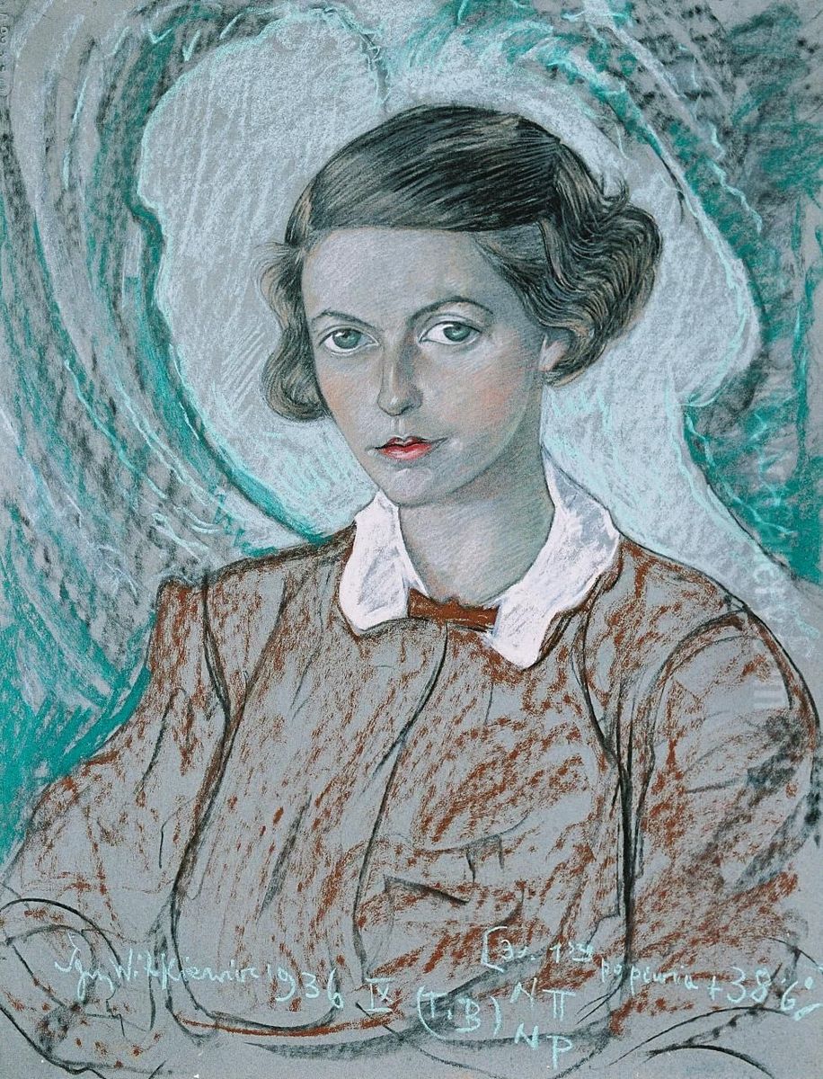 Portrait of Maria Witeszczak Oil Painting by Stanislaw Ignacy Witkiewicz (Witkacy)