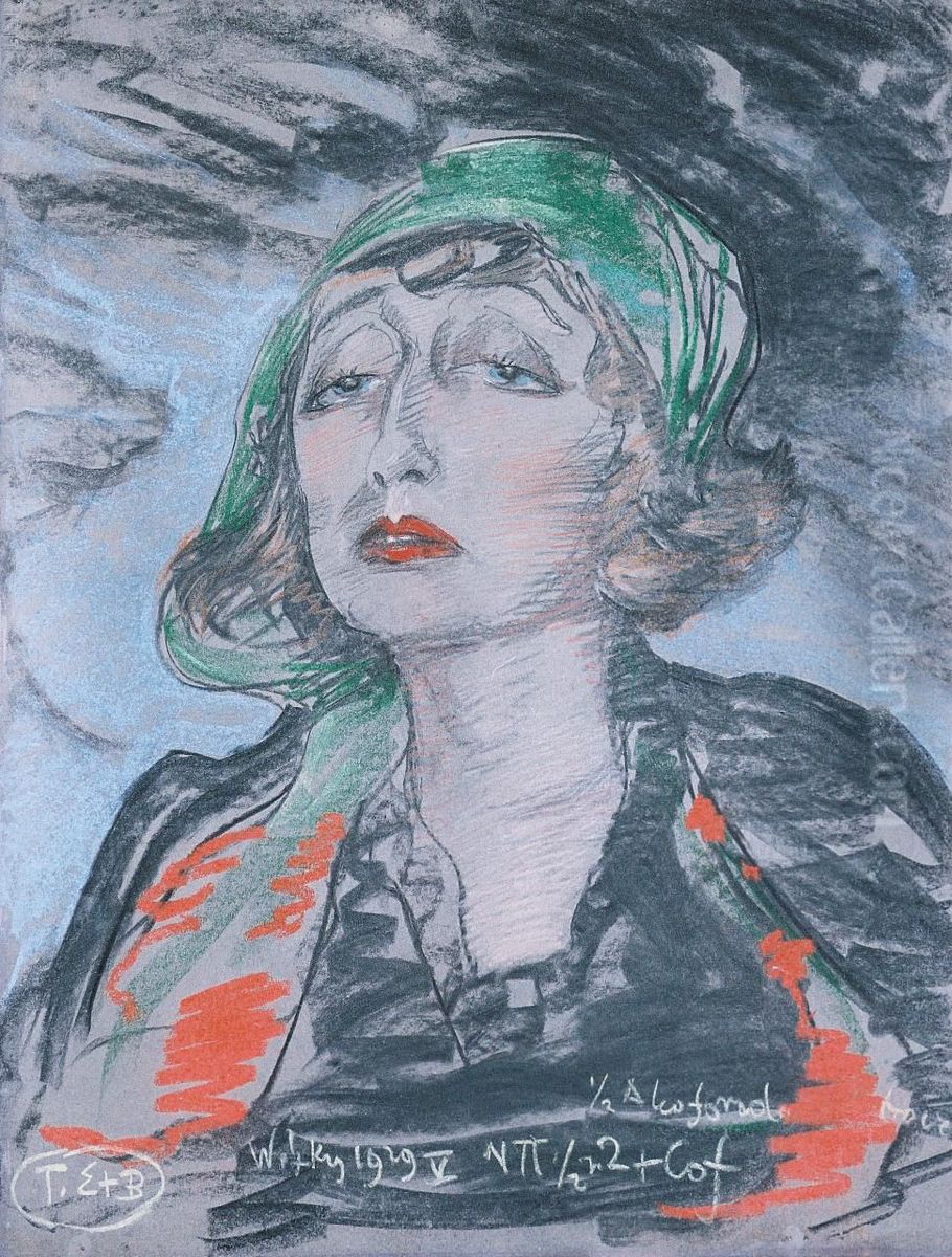 Portret Neny Stachurskiej Oil Painting by Stanislaw Ignacy Witkiewicz (Witkacy)