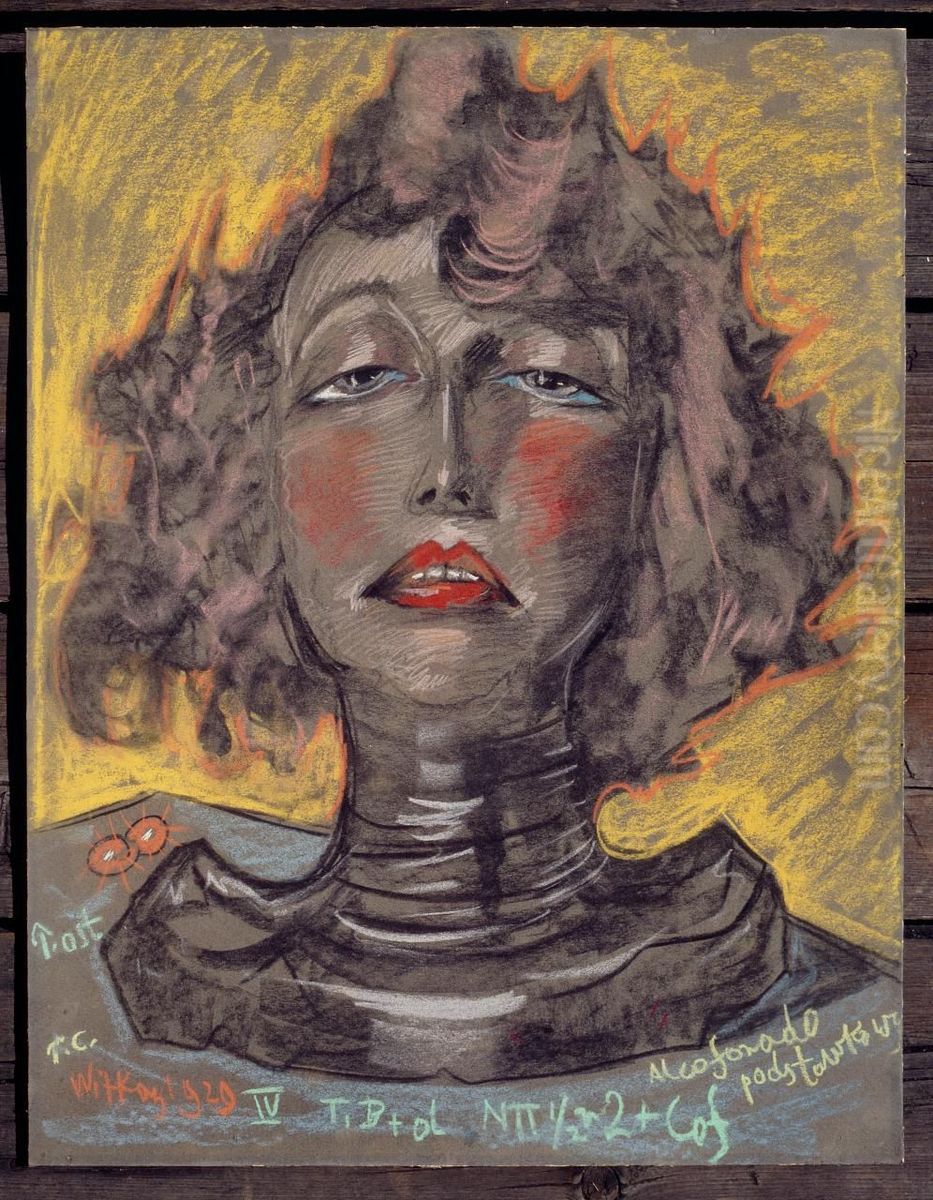 Portrait of Nena Stachurska Oil Painting by Stanislaw Ignacy Witkiewicz (Witkacy)