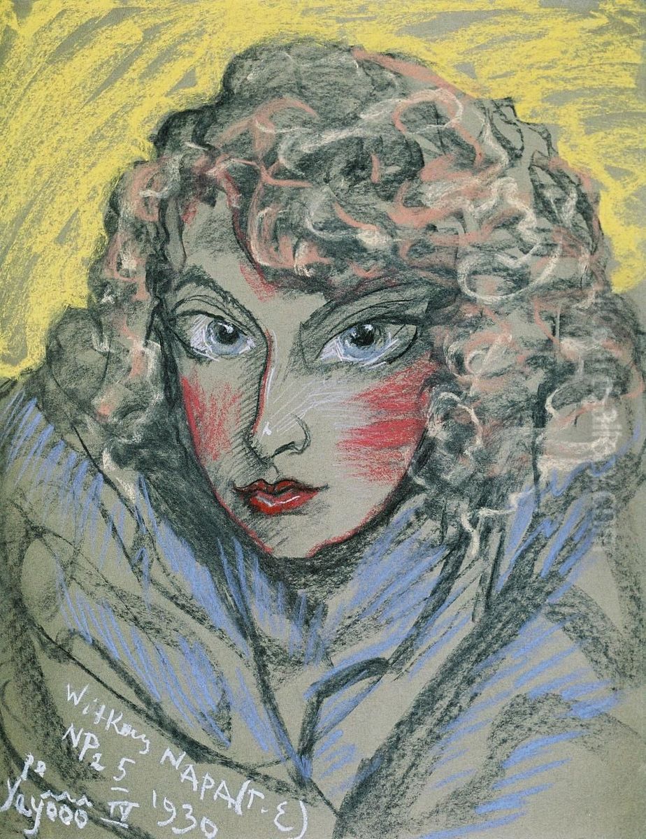 Portrait of Nena Stachurska Oil Painting by Stanislaw Ignacy Witkiewicz (Witkacy)