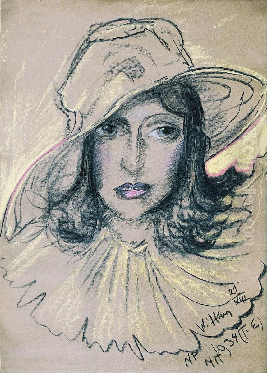 Portrait of Nena Stachurska Oil Painting by Stanislaw Ignacy Witkiewicz (Witkacy)