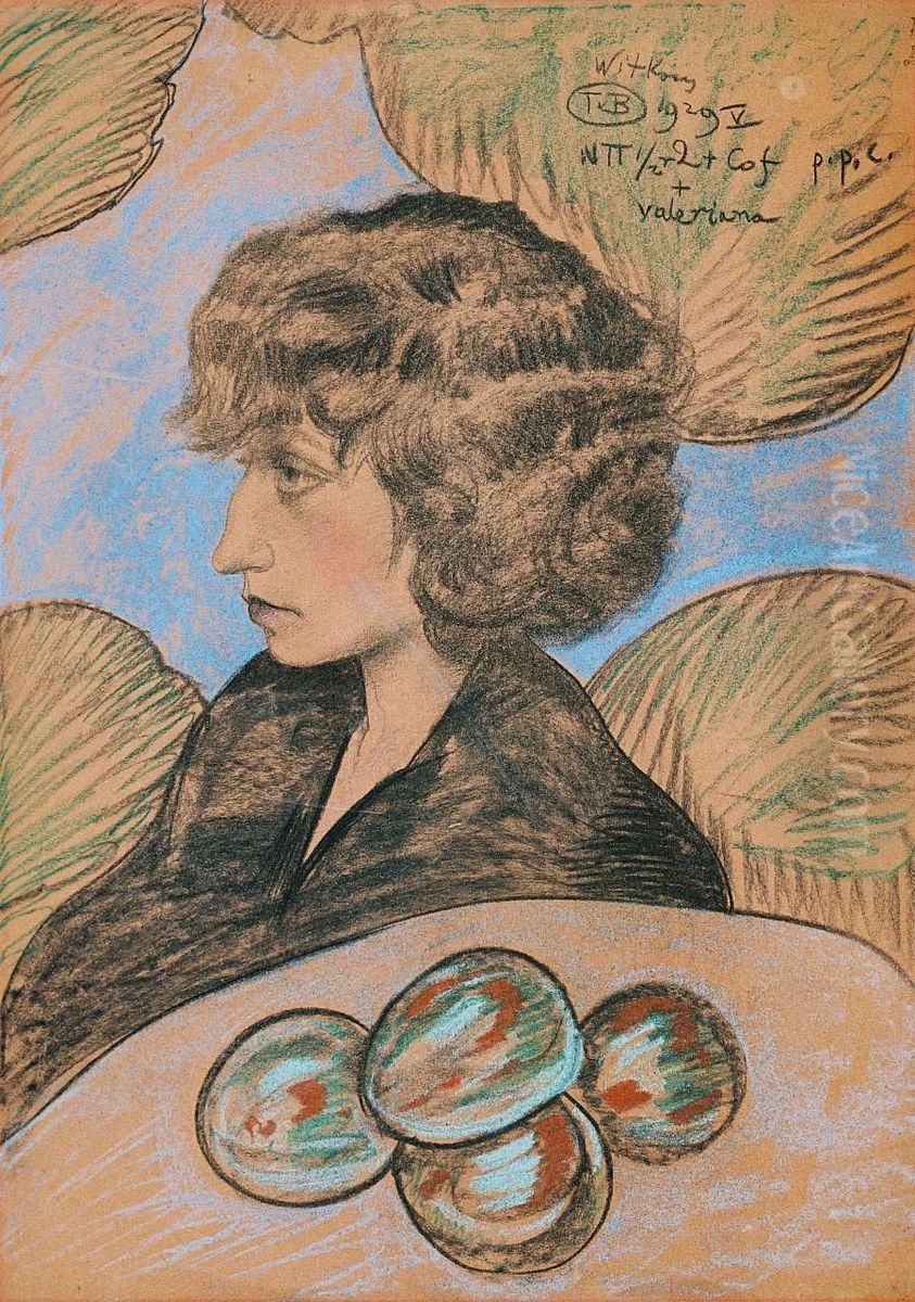 Portrait of Nena Stachurska Oil Painting by Stanislaw Ignacy Witkiewicz (Witkacy)