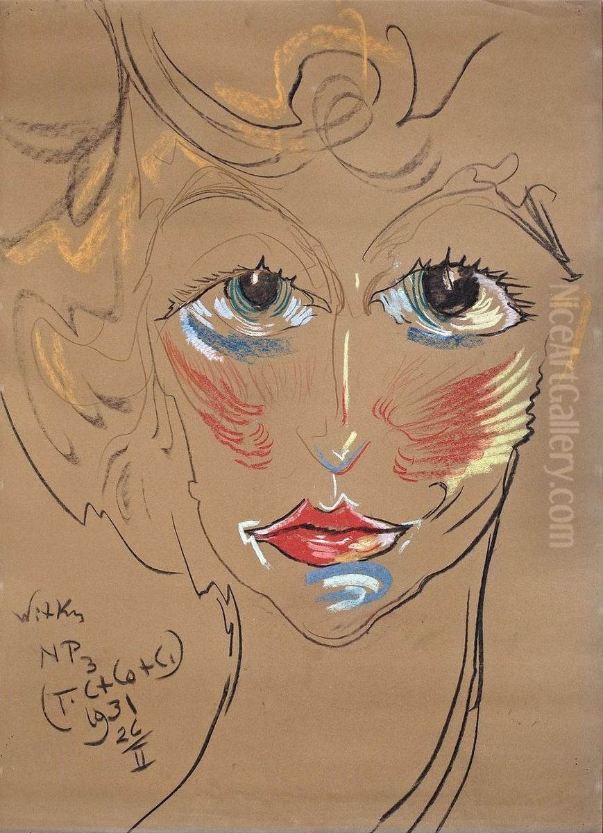 Portrait of Nena Stachurska Oil Painting by Stanislaw Ignacy Witkiewicz (Witkacy)