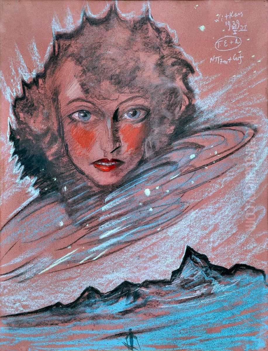 Portrait of Nena Stachurska Oil Painting by Stanislaw Ignacy Witkiewicz (Witkacy)