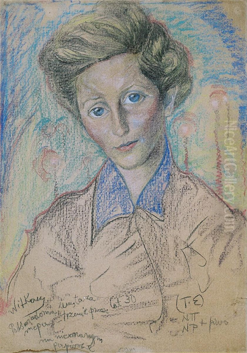 Portret Zofii Galicowny (zameznej Kaminskiej) Oil Painting by Stanislaw Ignacy Witkiewicz (Witkacy)