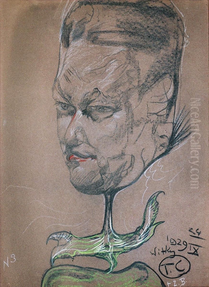 Portrait of engineer Janusz de Beaurain Oil Painting by Stanislaw Ignacy Witkiewicz (Witkacy)