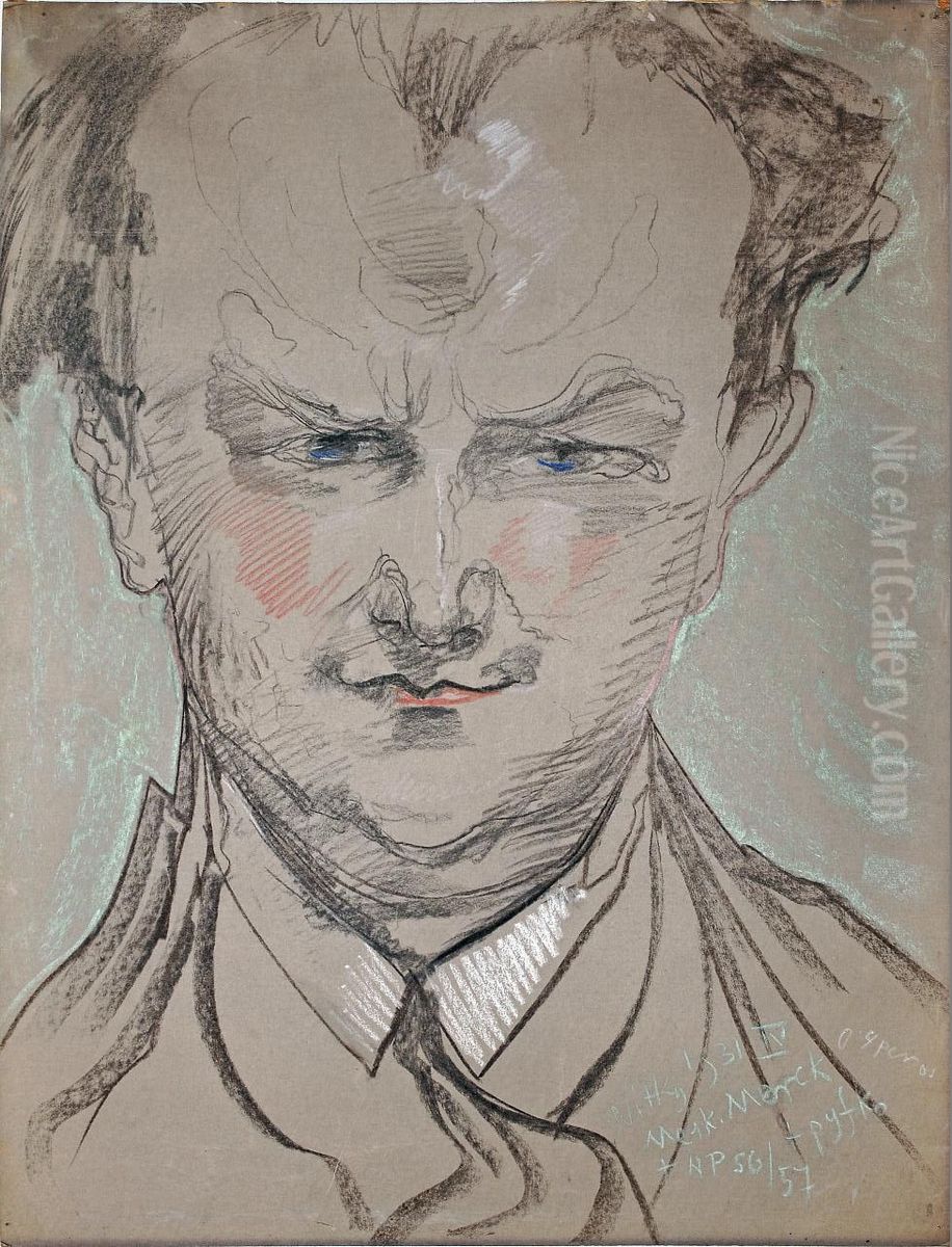 Portret prof. Stefana Szumana Oil Painting by Stanislaw Ignacy Witkiewicz (Witkacy)