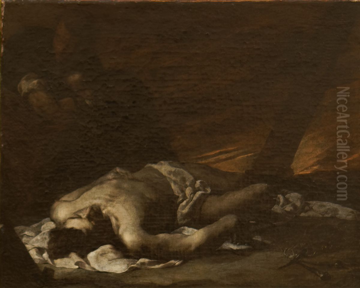 Christ mort Oil Painting by Bernardo Cavallino