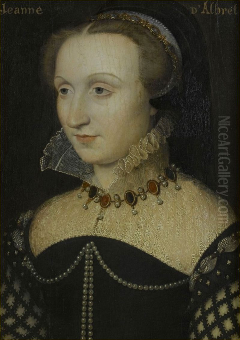 Portrait de dame inconnue, dite a tort de Jeanne d'Albret, reine de Navarre Oil Painting by Francois Clouet
