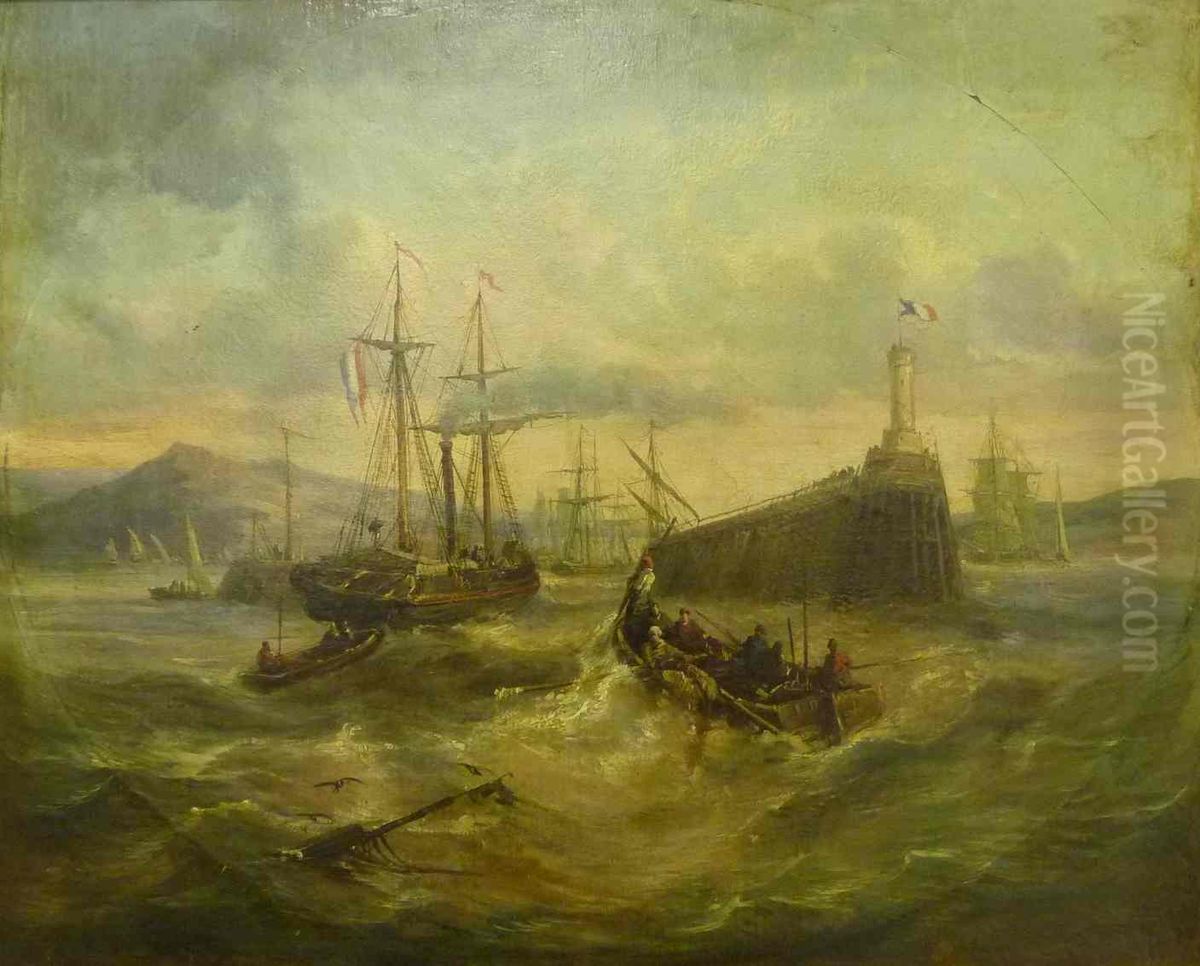 Entree de port, 19e siecle Oil Painting by Collections of Musee national de la Marine de Paris