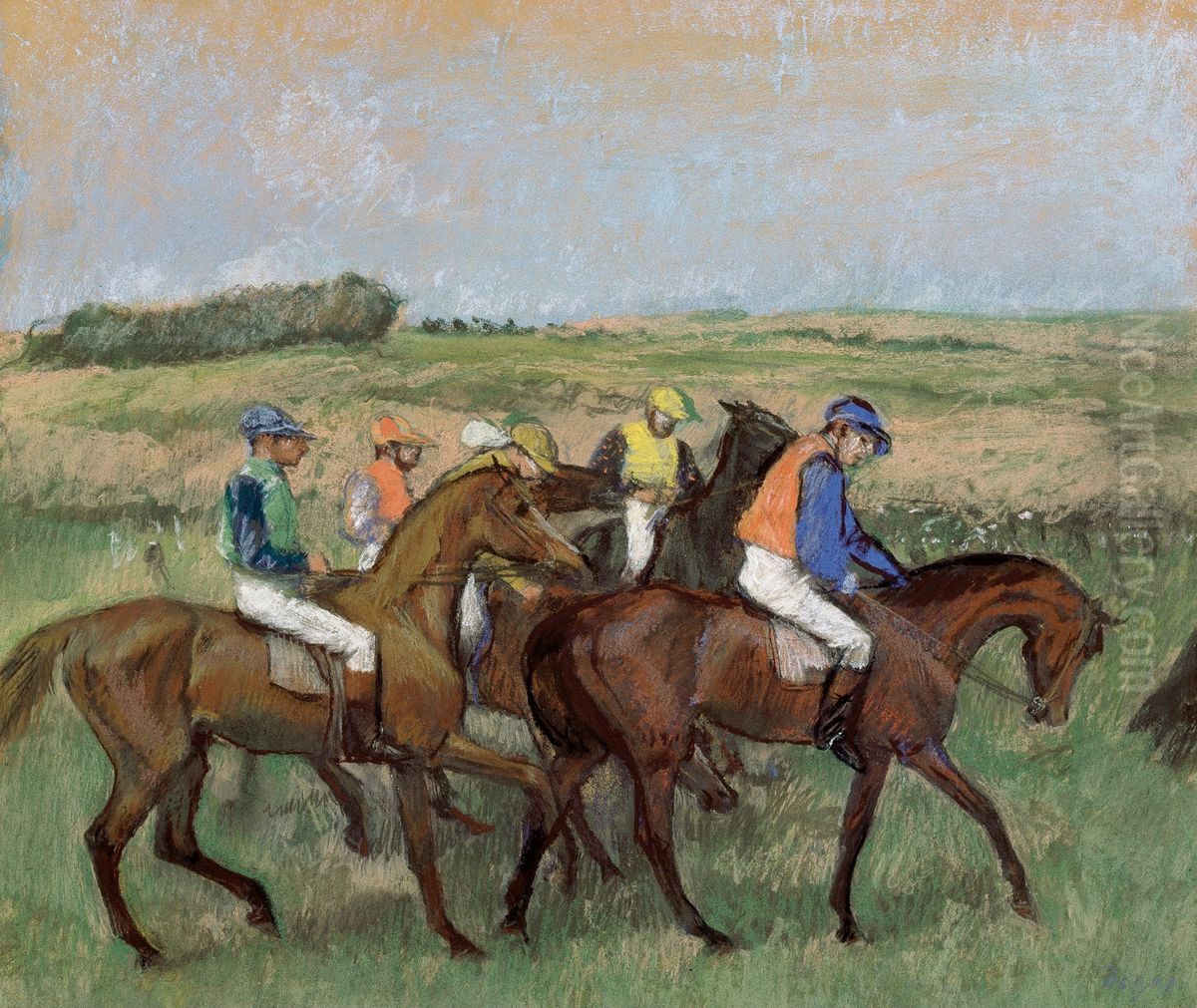 Sur le champ de courses Oil Painting by Edgar Degas
