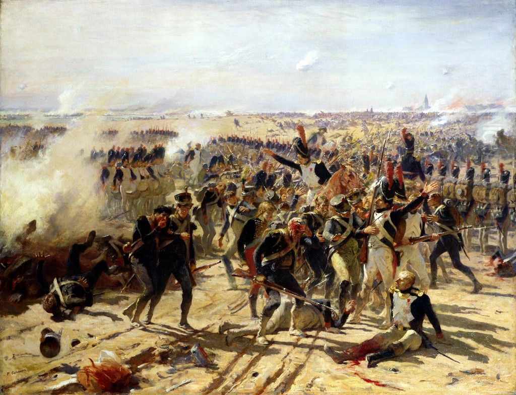 The Battle of Essling, May 1809 Oil Painting by unknown