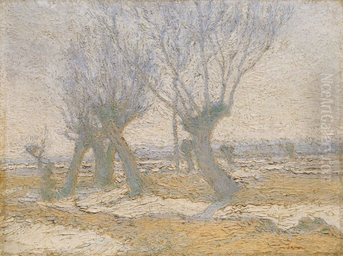 Willow Trees Oil Painting by Matija Jama