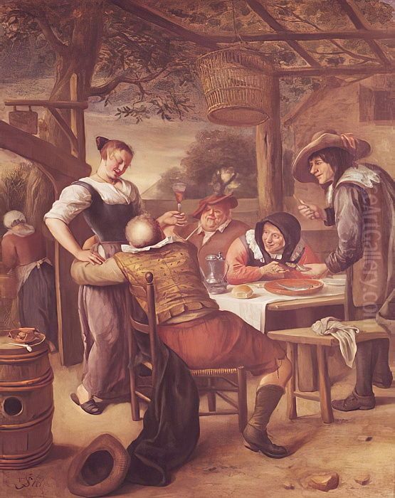 The Importunate Old Man Oil Painting by Jan Steen