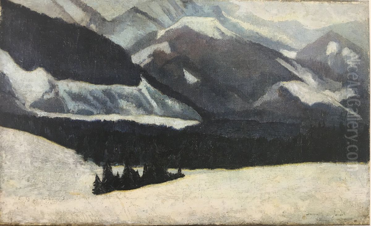 View from Koziniec of Regle,  Sarnia Skala and Lysanki Oil Painting by Stanislaw Ignacy Witkiewicz (Witkacy)