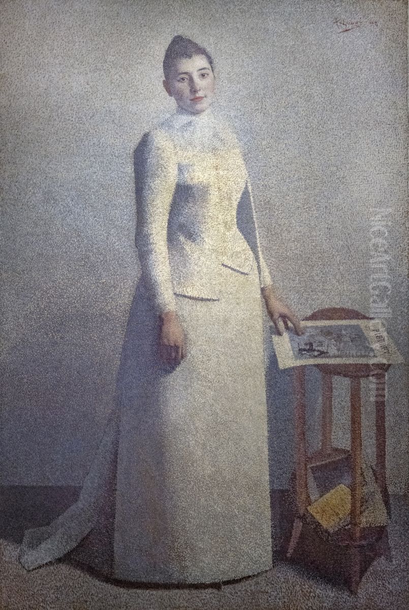 Portrait de Madame Astre Oil Painting by Achille Lauge