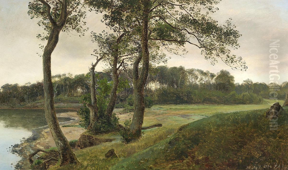 Himmelbjerget, September. Oil Painting by Janus Andreas Bartholin La Cour