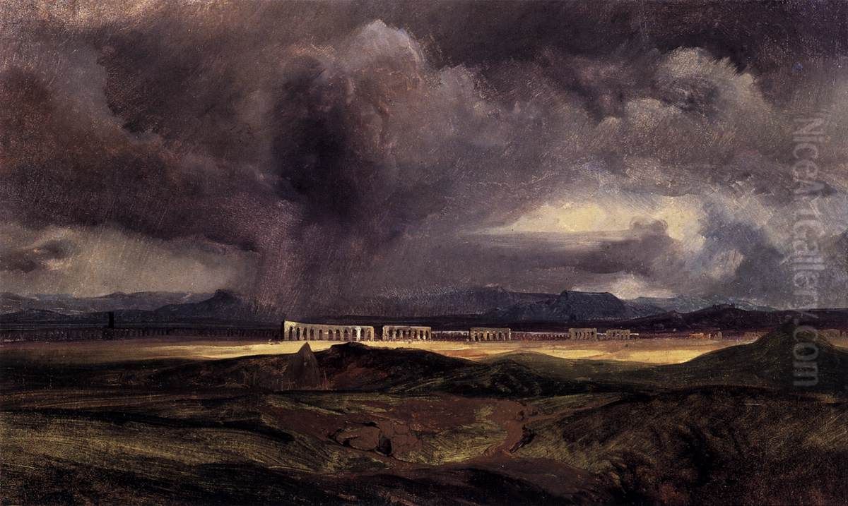 Stormy Weather over the Roman Campagna Oil Painting by Carl Blechen